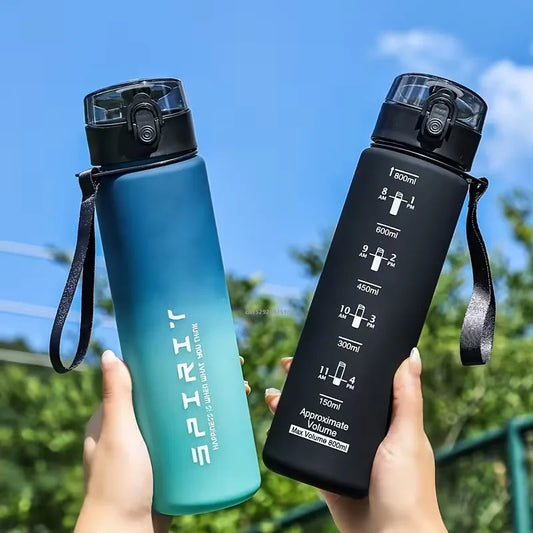 800ML/1000ML Sports Water Bottle 1L Large Capacity Men Women Summer Portable Plastic Bottle for Outdoor Travel Fitness Drinkware