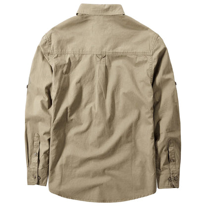 Brand Cotton Shirt Men's Spring Casual Cargo Shirts Male Long Sleeves Shirts Camiseta Masculina Plus Size 5XL 6XL