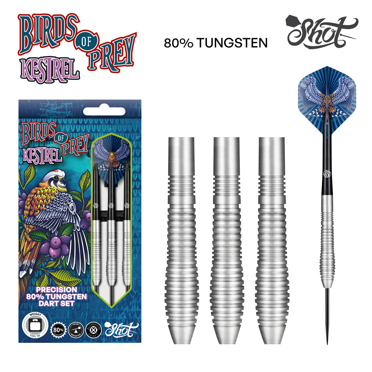 SHOT - Birds Of Prey Kestrel Darts - 80% Tungsten - 24g
