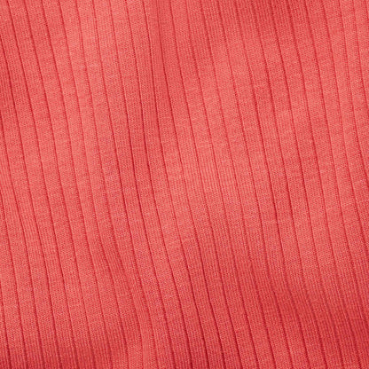 Coral Ribbed Long Sleeve Bodysuit