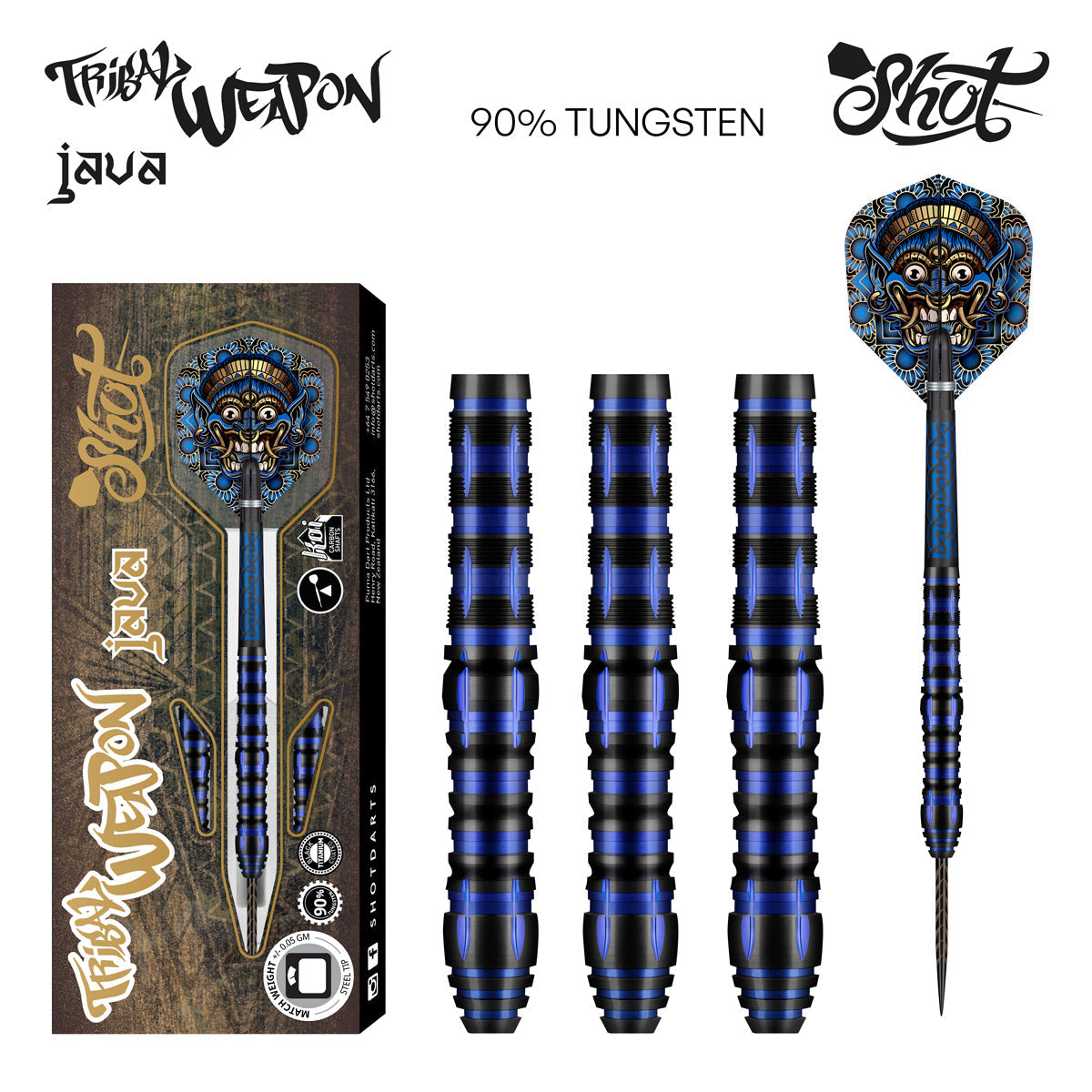 SHOT - TRIBAL WEAPON JAVA Dart Set - 90% TUNGSTEN - 23g