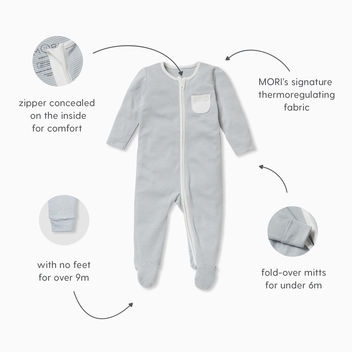 Blush & Khaki Zip-Up Sleepsuit 4 Pack