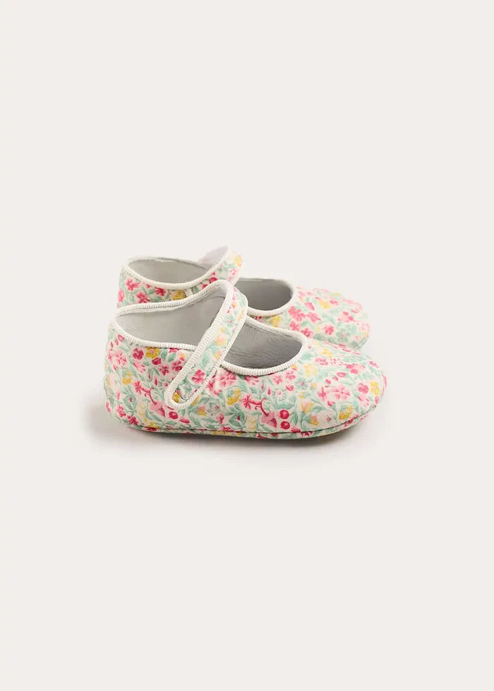 Adelaide Floral Mary Jane Pram Shoes in Pink (17-20EU) SHOES from Pepa London