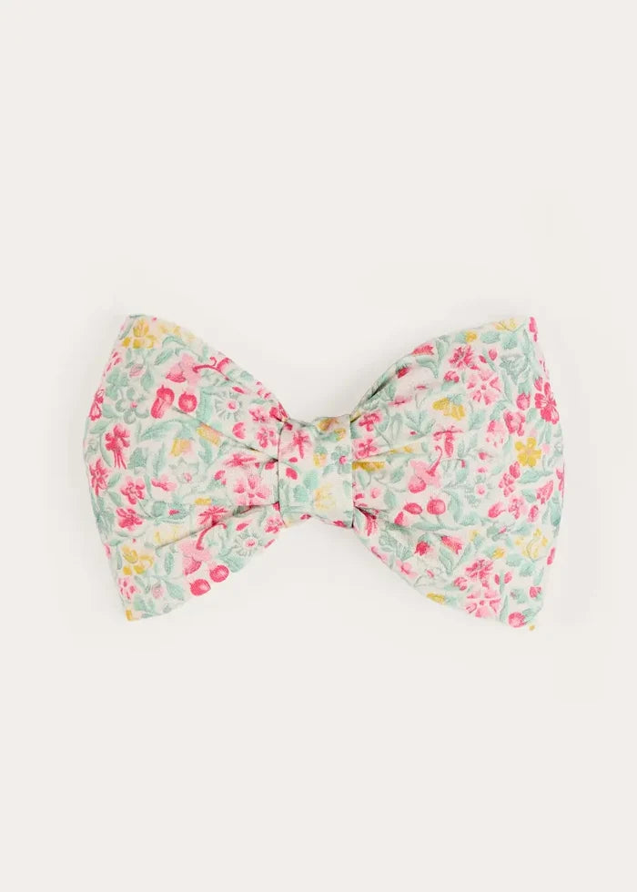 Adelaide Floral Medium Bow Hair Clip in Pink HAIR ACCESSORIES from Pepa London