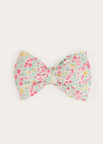 Adelaide Floral Medium Bow Hair Clip in Pink HAIR ACCESSORIES from Pepa London
