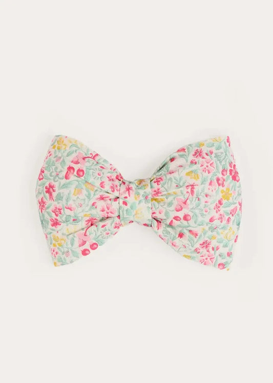 Adelaide Floral Medium Bow Hair Clip in Pink HAIR ACCESSORIES from Pepa London