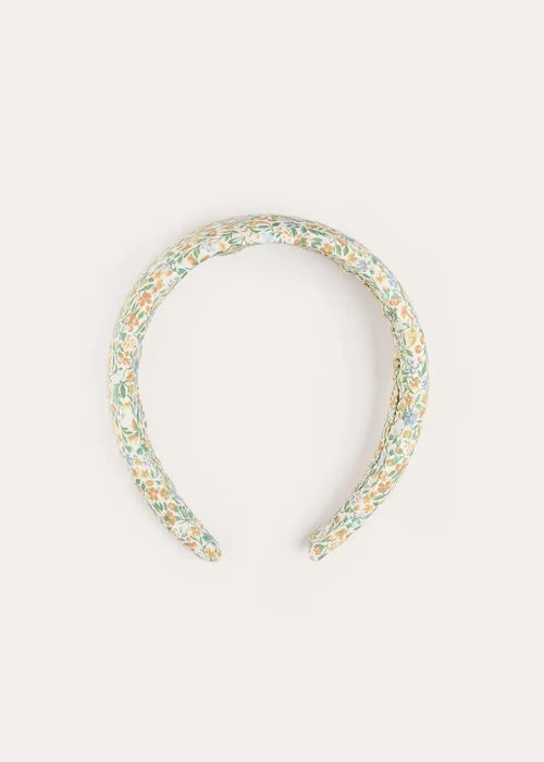 Adelaide Floral Padded Hairband in Yellow HAIR ACCESSORIES from Pepa London