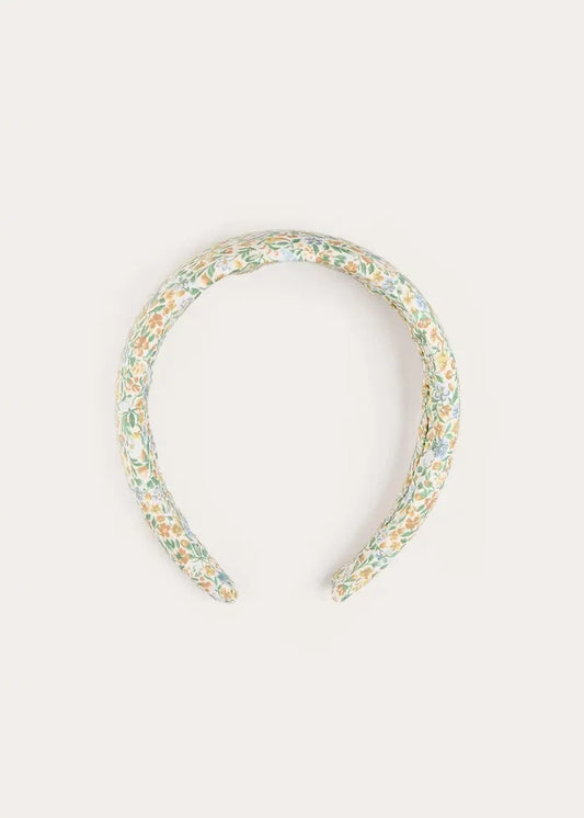 Adelaide Floral Padded Hairband in Yellow HAIR ACCESSORIES from Pepa London