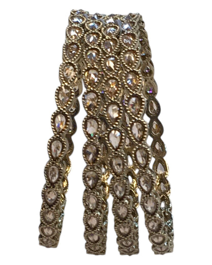 Antique Gold Finish Gold Reverse Stone Bangles (Set of 4) - Mix N Match - NBA2401Jp