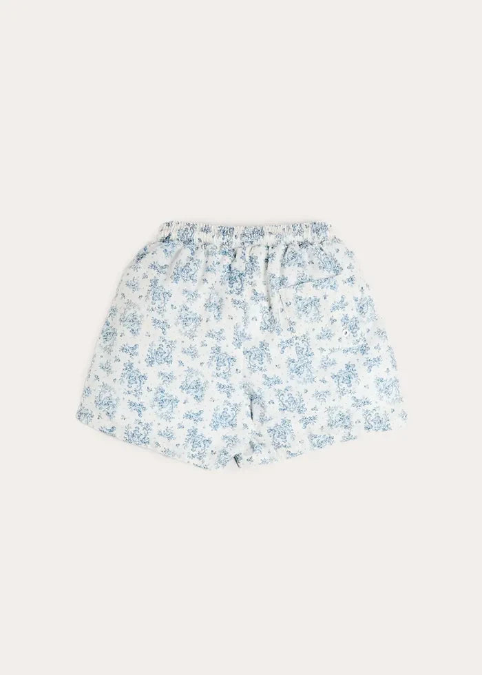Audrey Toile Drawstring Swim Shorts in Blue (12mths- 10yrs) SWIMWEAR from Pepa London
