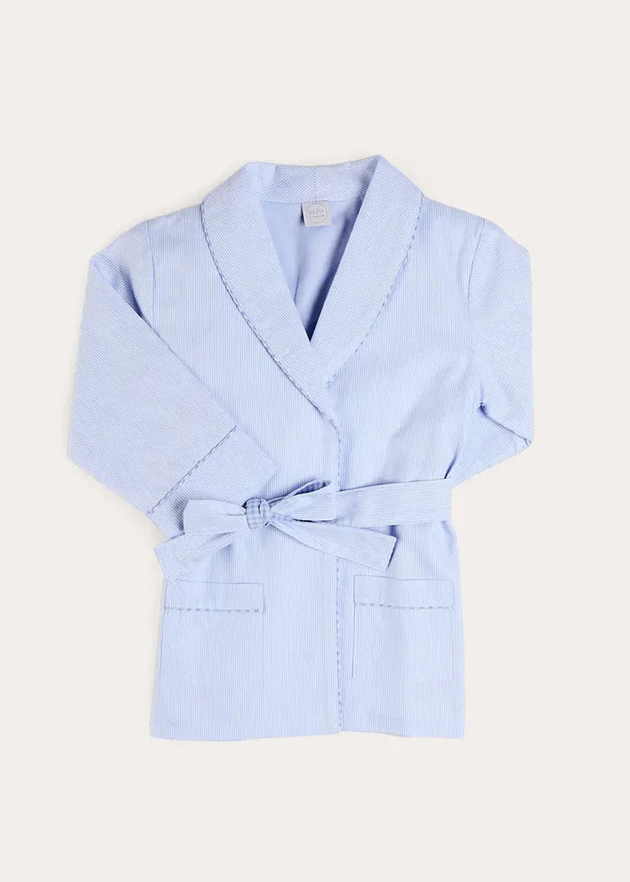 Barnaby Stripe Light Weight Dressing Gown in Blue (2-10yrs) NIGHTWEAR from Pepa London