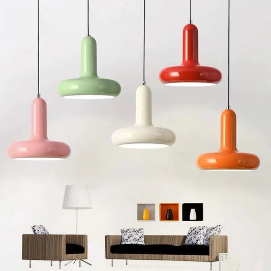 Bauhaus Modern Cream Style Bedroom Bedside Lamps Nordic Macaron Creative Dining Table Bar Lamps Danish Designer Small Chandelier