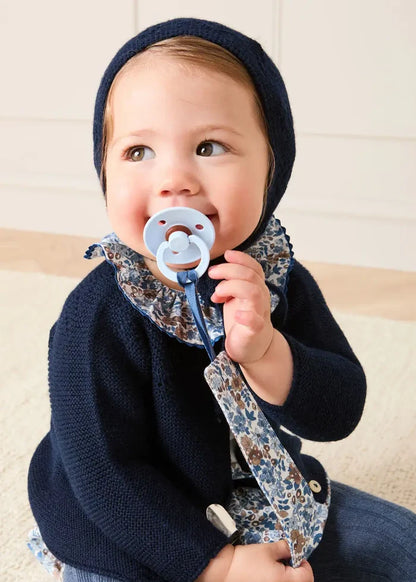 Beatrice Floral Dummy Clip Dummy Clip in Blue ACCESSORIES from Pepa London