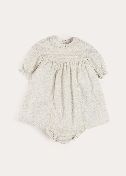 Betsy Floral Lace Detail Dress in Blue (1mth-12mths) DRESSES from Pepa London