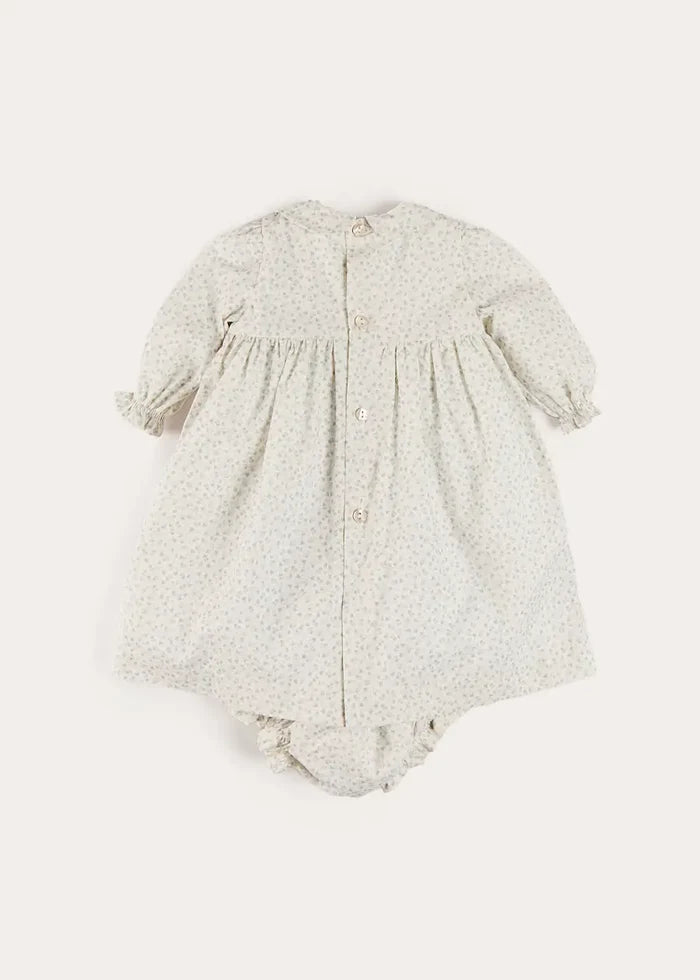 Betsy Floral Lace Detail Dress in Blue (1mth-12mths) DRESSES from Pepa London