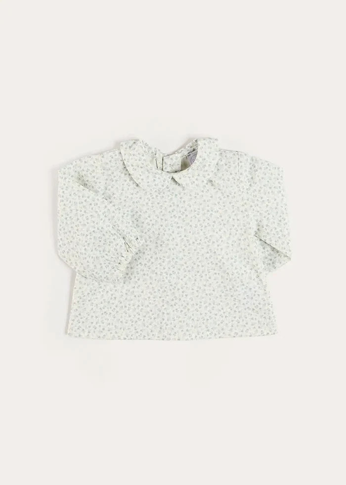 Betsy Floral Long Sleeve Shirt in Blue (1mth-12mths) SHIRTS from Pepa London