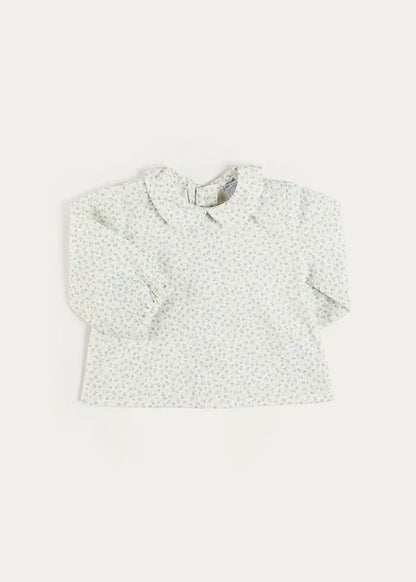 Betsy Floral Long Sleeve Shirt in Blue (1mth-12mths) SHIRTS from Pepa London