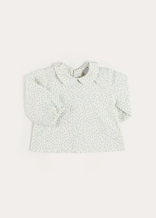 Betsy Floral Long Sleeve Shirt in Blue (1mth-12mths) SHIRTS from Pepa London