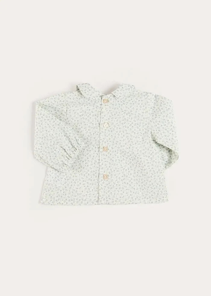 Betsy Floral Long Sleeve Shirt in Blue (1mth-12mths) SHIRTS from Pepa London