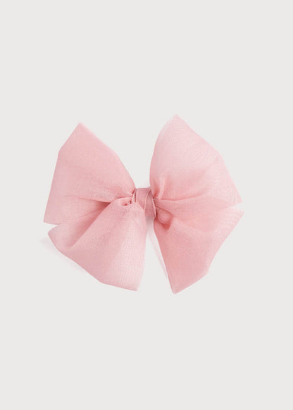Big Bow Tulle Clip in Dusty Pink HAIR ACCESSORIES from Pepa London
