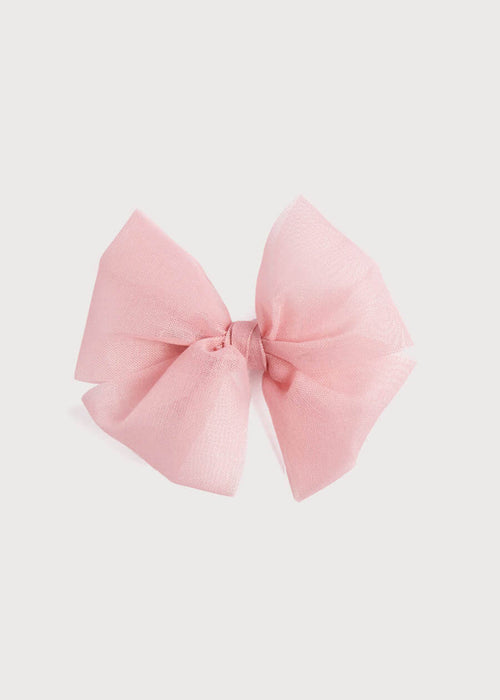 Big Bow Tulle Clip in Dusty Pink HAIR ACCESSORIES from Pepa London