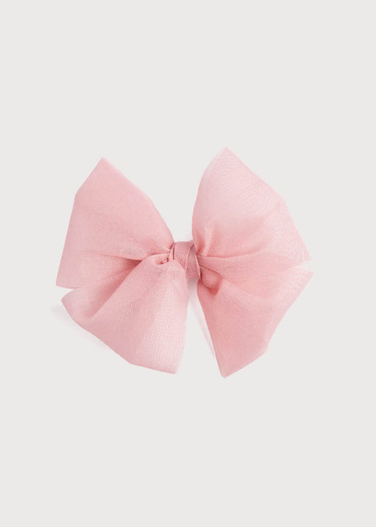 Big Bow Tulle Clip in Dusty Pink HAIR ACCESSORIES from Pepa London