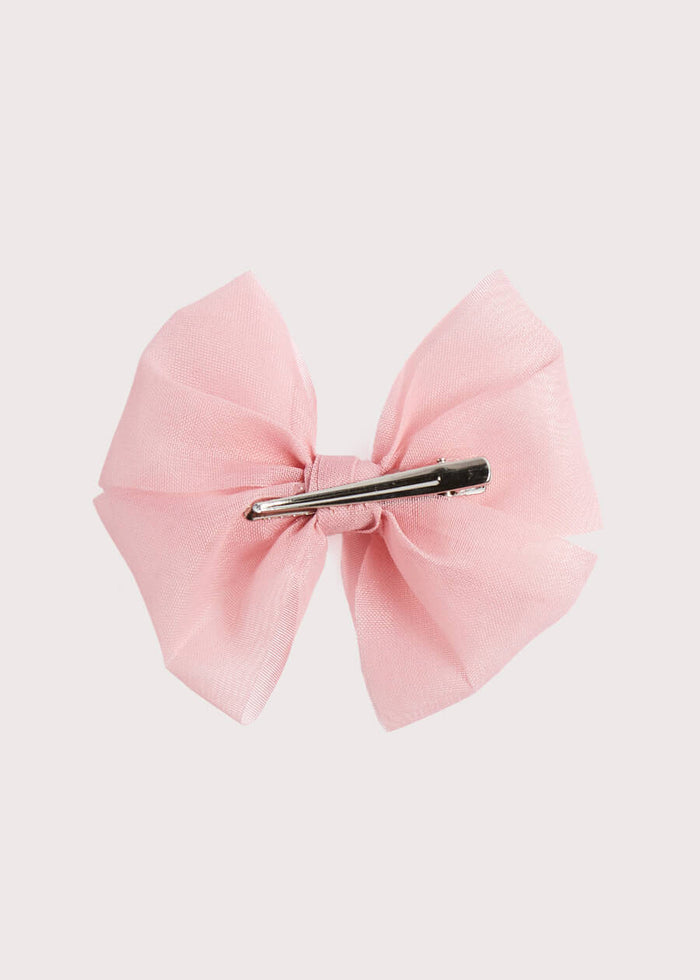 Big Bow Tulle Clip in Dusty Pink HAIR ACCESSORIES from Pepa London