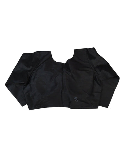 Black - Silky Saree blouse with cups,  Long Sleeves, High Back - 42" - UK Stock - Quick Delivery - RNK - R231F-A