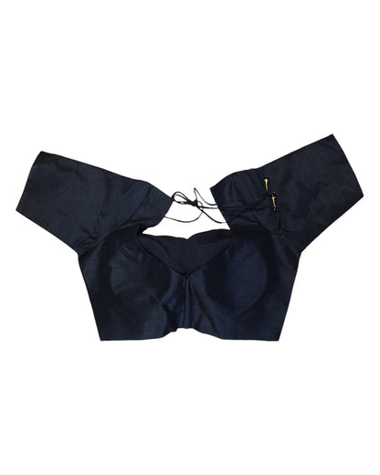 Black - Silky Saree blouse with cups,  Short Sleeves - 38" - UK Stock - Quick Delivery - RNK - N659-A