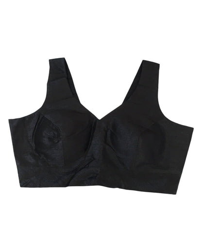Black - Silky Saree blouse with cups,  Sleeveless - 42" - UK Stock - Quick Delivery - RNK - R722A-KY