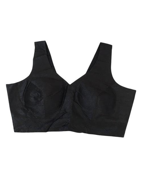 Black - Silky Saree blouse with cups,  Sleeveless - 42" - UK Stock - Quick Delivery - RNK - R722A-KY