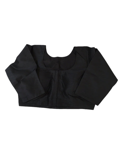 Blue - Silky Saree blouse with cups,  Long Sleeves, High Back - 38" - UK Stock - Quick Delivery - RNK - R231F-A