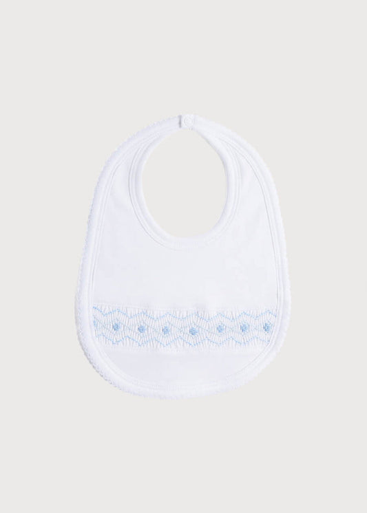 Blue Hand Smocked Bib ACCESSORIES from Pepa London