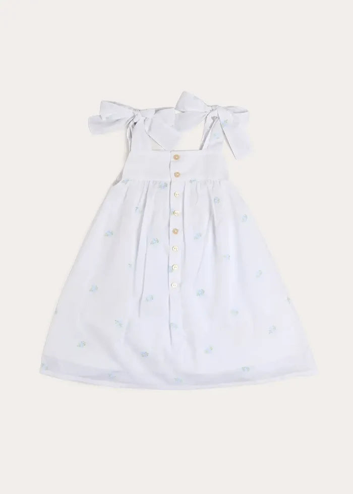 Bluebell Embroidered Bow Shoulder Tie Night Dress in White (18mths- 10yrs) NIGHTWEAR from Pepa London