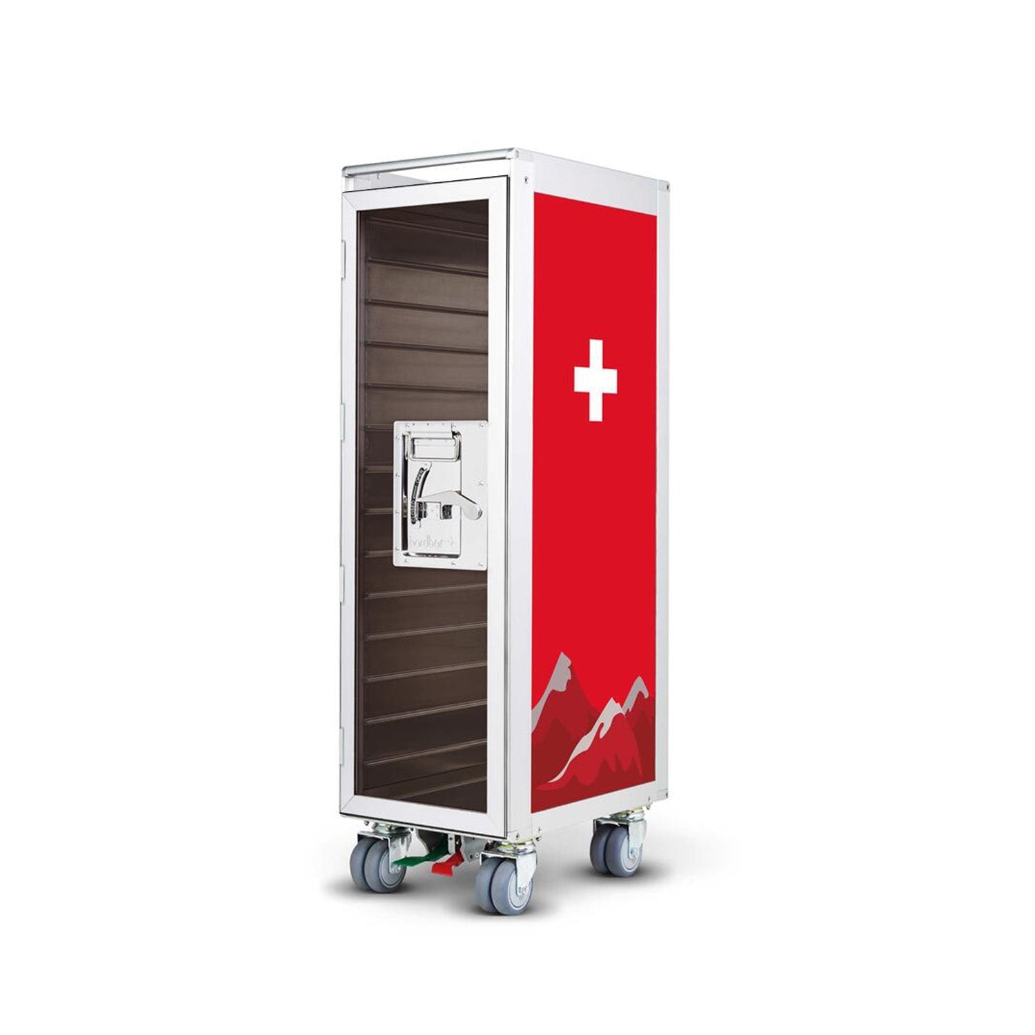 bordbar | classic trolley | OUTER TROLLEY ONLY - aluminium with transparent smoke door