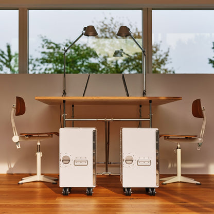bordbar | box trolley | door hinge left + bedside equipment | white