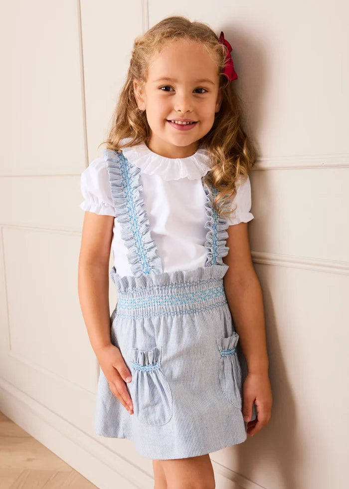 Broderie Anglaise Frill Collar Top in White (2-12yrs) TOPS & BODYSUITS from Pepa London