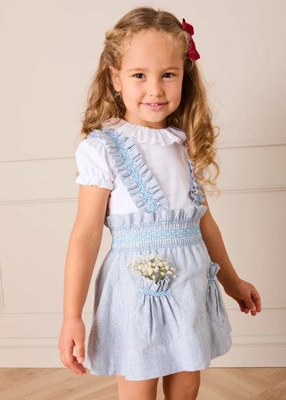 Broderie Anglaise Frill Collar Top in White (2-12yrs) TOPS & BODYSUITS from Pepa London