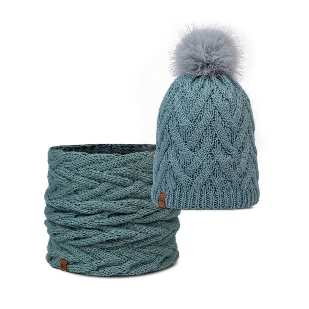 Caryn Knitted Beanie & Fleece Band