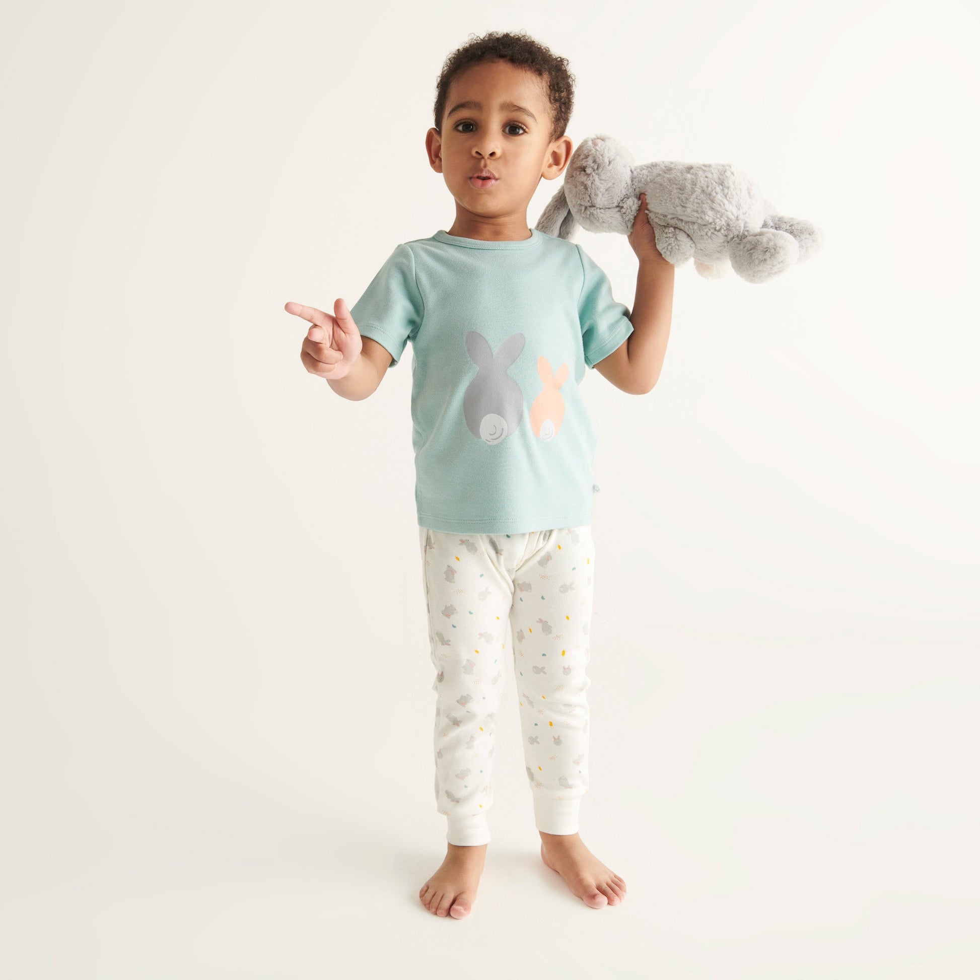 Bunny Print T-Shirt & Joggers Outfit