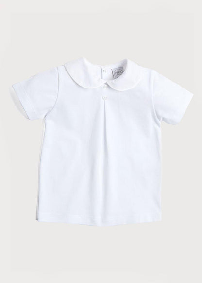 Button Detail Cotton Top in White (2-6yrs) TOPS & BODYSUITS from Pepa London