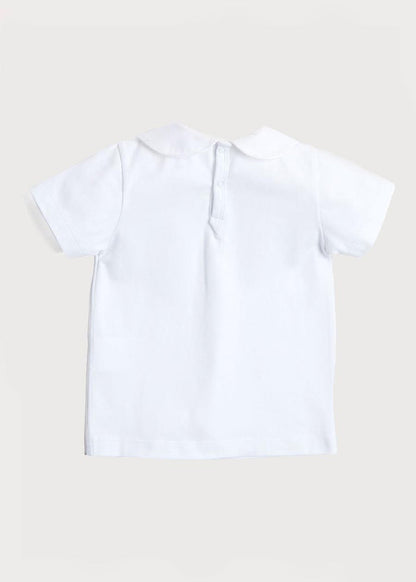 Button Detail Cotton Top in White (2-6yrs) TOPS & BODYSUITS from Pepa London
