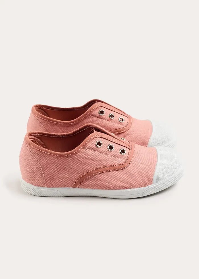 Canvas Plimsolls in Dusty Raspberry (21-36EU) SHOES from Pepa London