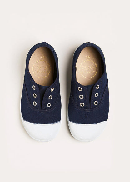 Canvas Plimsolls in Navy (20-36EU) SHOES from Pepa London