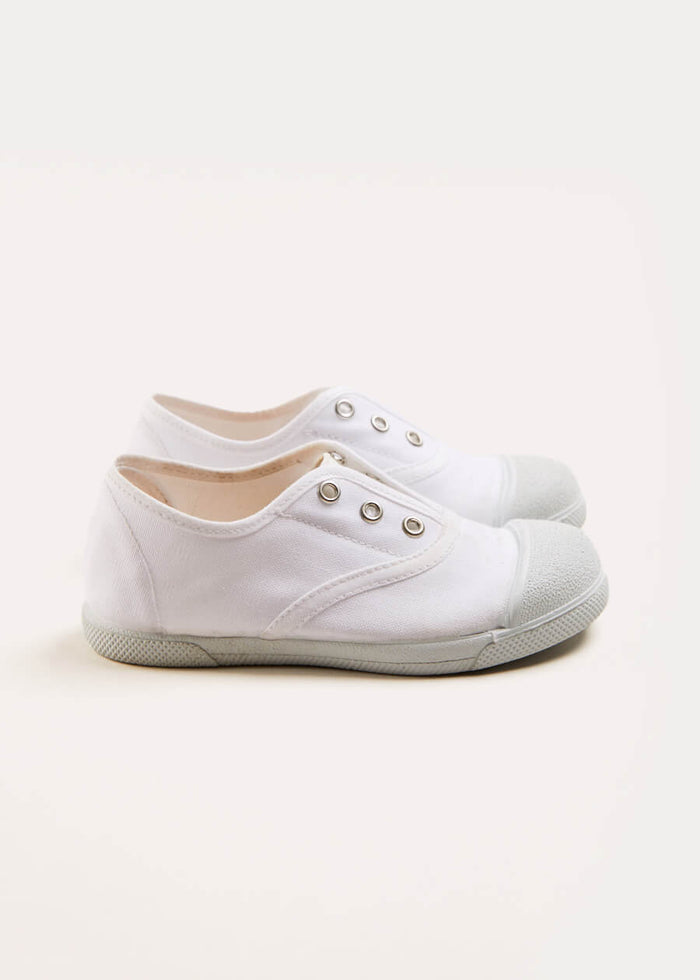 Canvas Plimsolls in White (20-36EU) SHOES from Pepa London