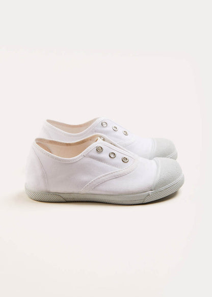 Canvas Plimsolls in White (20-36EU) SHOES from Pepa London