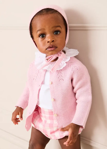 Catherine Gingham Button Detail Bloomers in Pink (3mths-2yrs) BLOOMERS from Pepa London