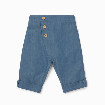Chambray Denim Shirt & Trousers Set