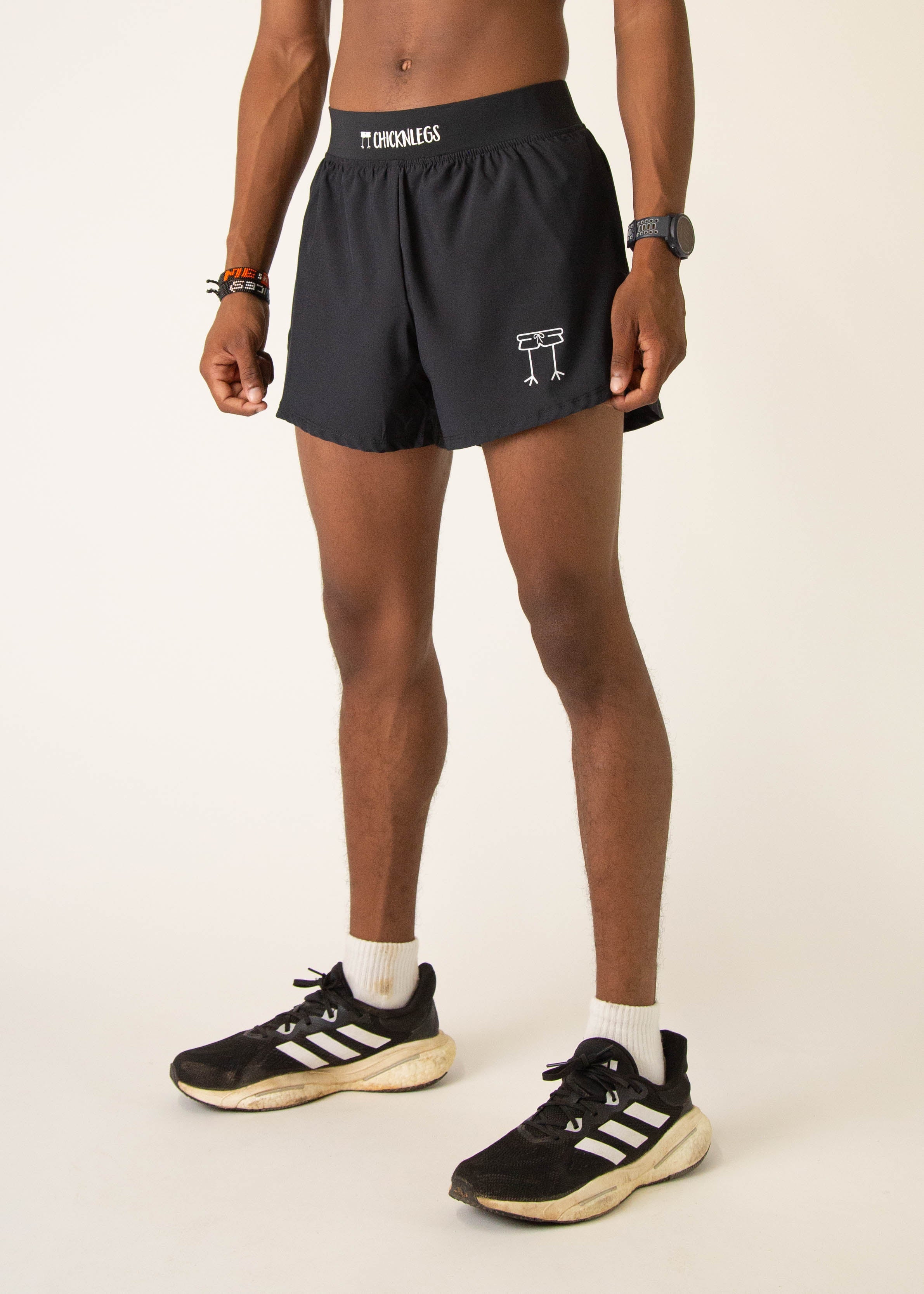 Men's Black 4" Half Split Shorts