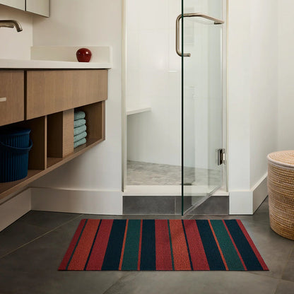 chilewich | shag utility doormat 61x91cm (24x36") | bolt stripe raspberry